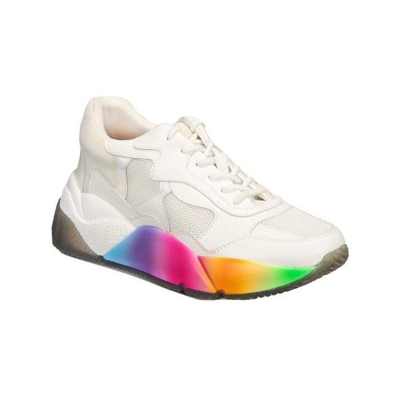 INC International Concepts Womens Bubblez Low Top Lace Up, White RNBW, Size 7M - Picture 1 of 3